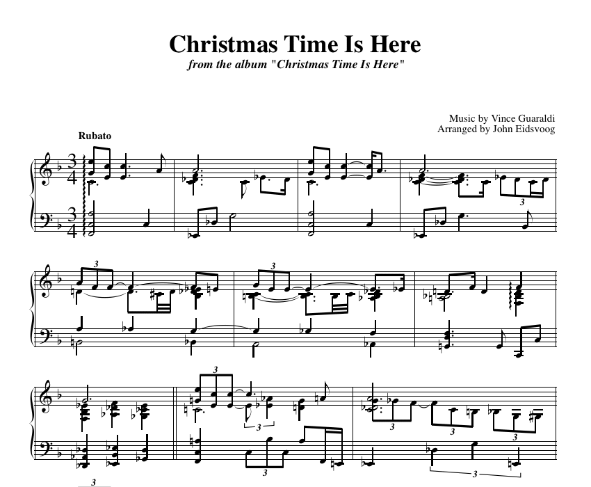 Christmas Time Is Here (sheet music)